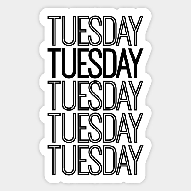 Weekdays: Tuesday Sticker by artsylab